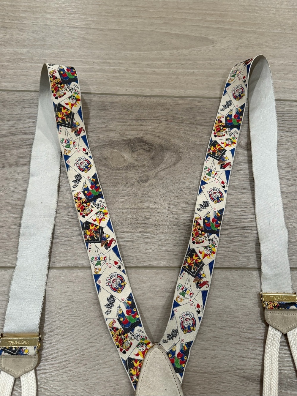 Vintage Trafalgar Limited Edition Joker Playing Cards Silk Suspenders Braces